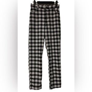 NWOT Hollister Ultra High Rise Pants Black and White Plaid Size XS Stretch